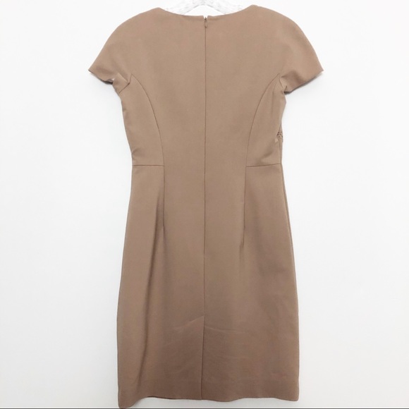 Reiss Rita Shift Embroidered Tan Dress Size 8 - Picture 7 of 7